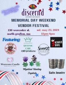 Flyer advertising memorial day event at discern'd